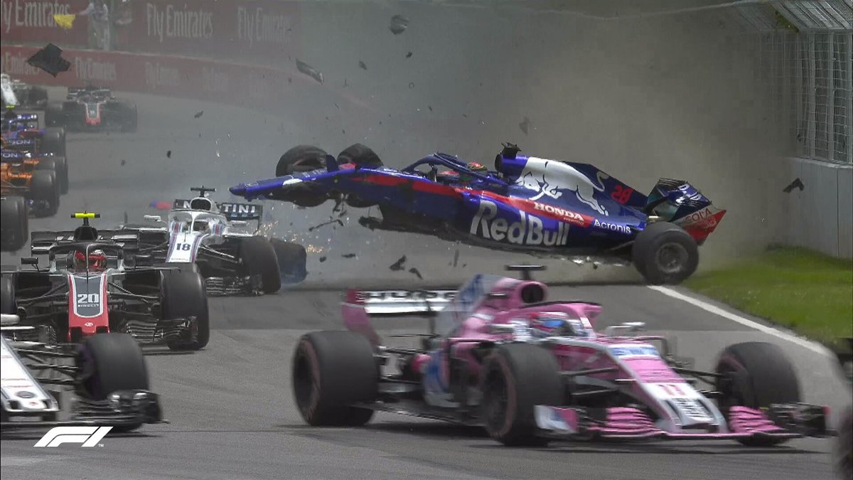 VÍDEO: Hartley e Stroll colidem em violento acidente na primeira volta