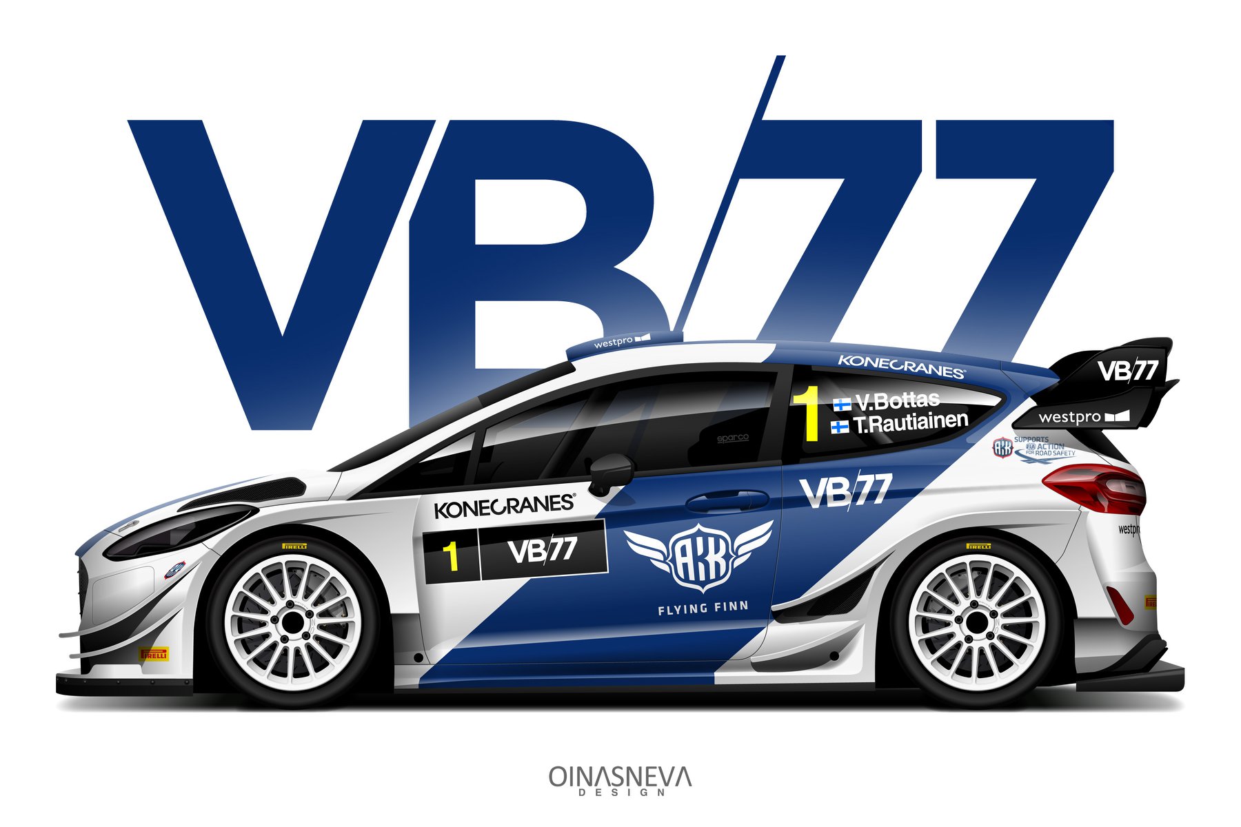 Bottas mostrou cores do Ford Fiesta WRC que utilizará na estreia nos ralis