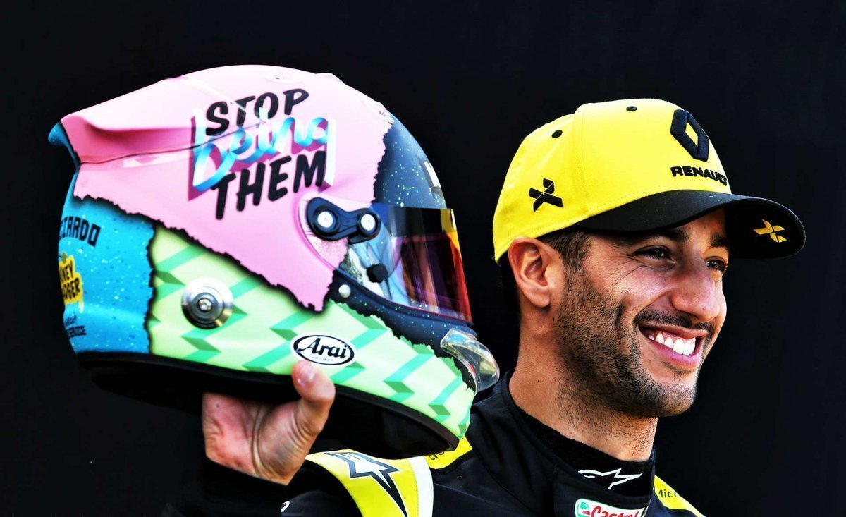 Ricciardo revela novo capacete para a temporada de 2019