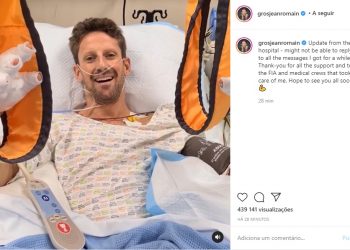 Grosjean deixa mensagem nas redes sociais: “Sem o Halo eu não estaria aqui a falar convosco”