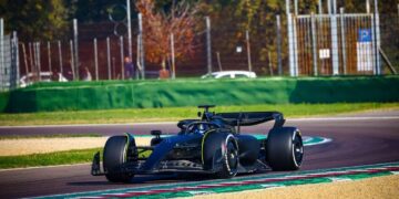Pérez e a Cadillac testam com um Ferrari SF-23 em Imola