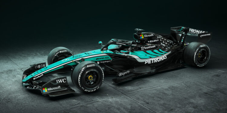Mercedes com decoração especial e evoluções em Sepang